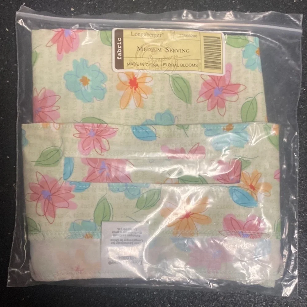 Longaberger medium serving Floral Blooms Fabric basket lining